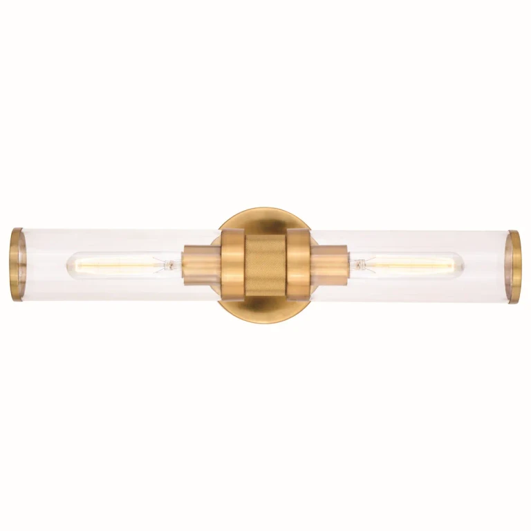 Satin Brass Two Light Wall Sconce from the Levitt Collection