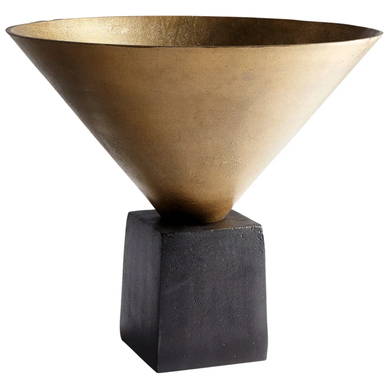 Mega Vase in Black Bronze And Antique Brass