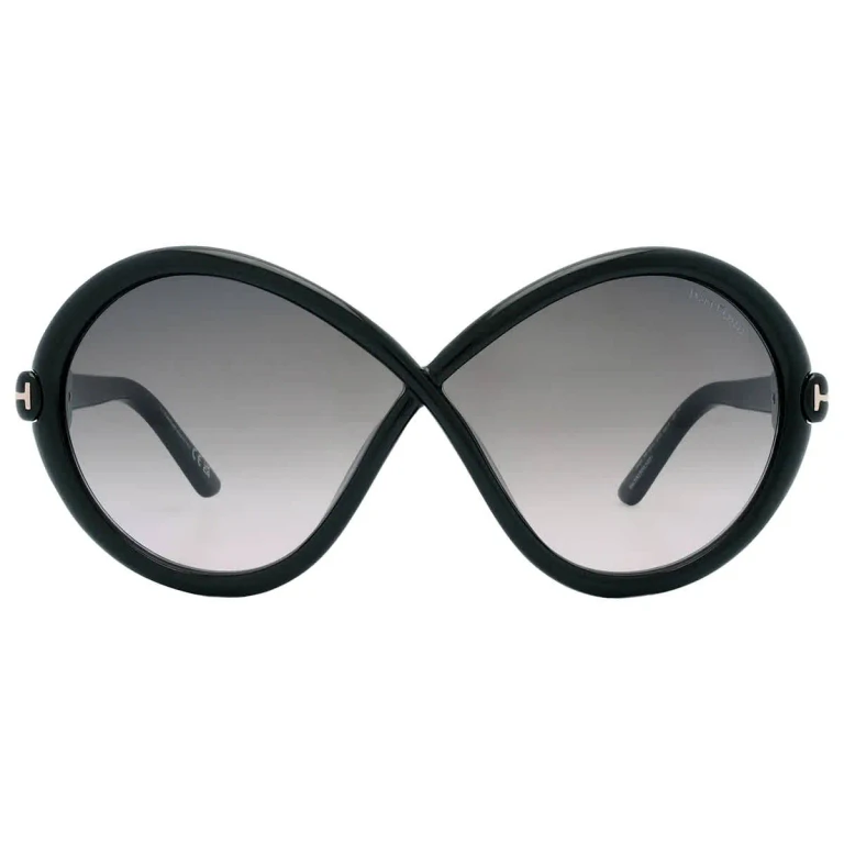 Tom Ford Jada Smoke Gradient Butterfly Ladies Sunglasses FT1070 01B 68