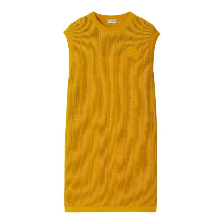Burberry Ekd-Embroidered Cotton Mesh Dress, Size Large