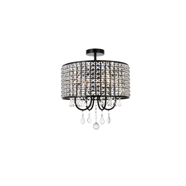 black Four Light Flush Mount from the Elise Collection