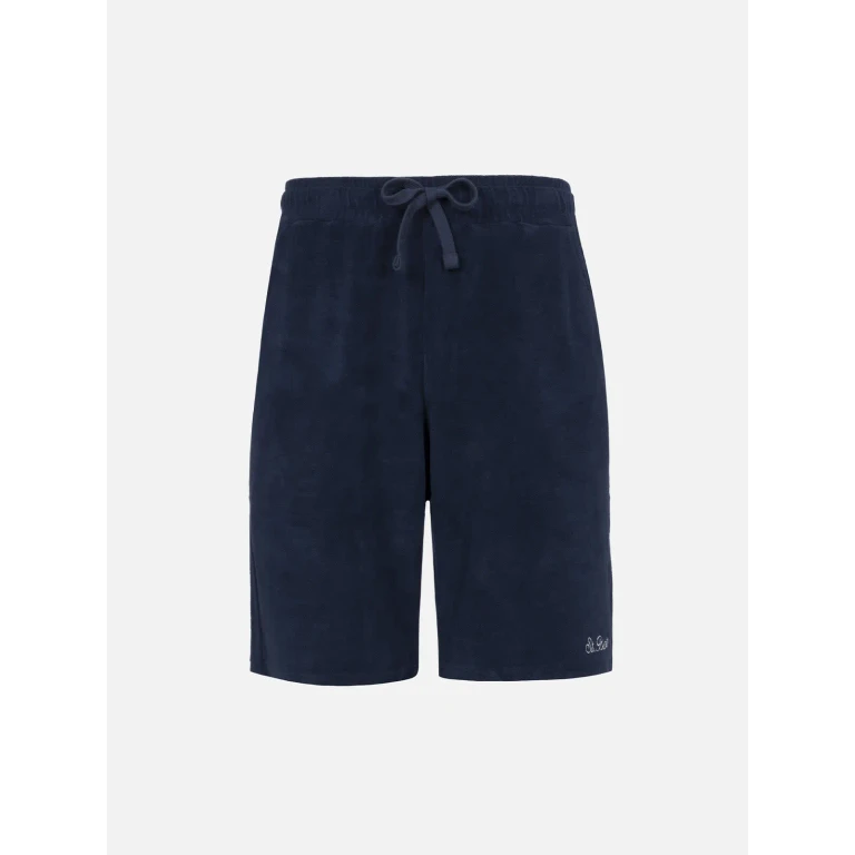 MC2 Saint Barth Randle Sponge Navy Blue Terry Bermuda Shorts