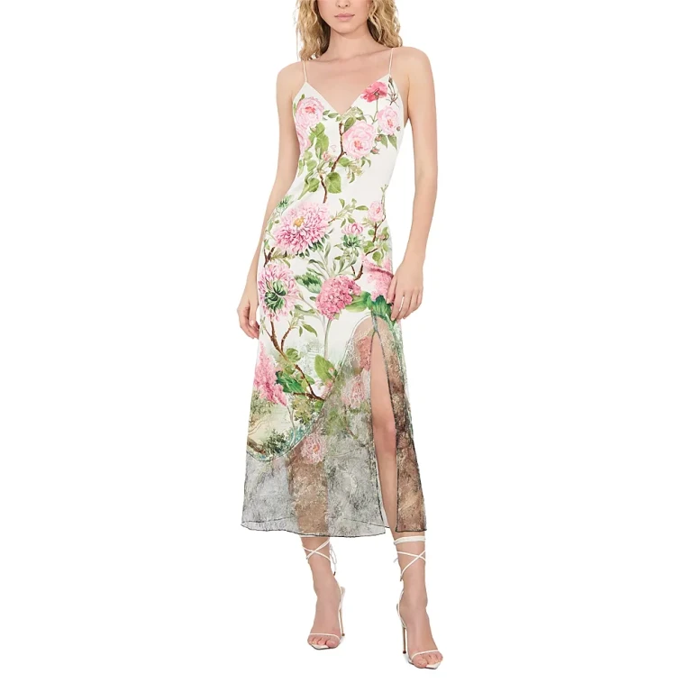 Alice and Olivia Julietta Cutaway Lace Trim Dress