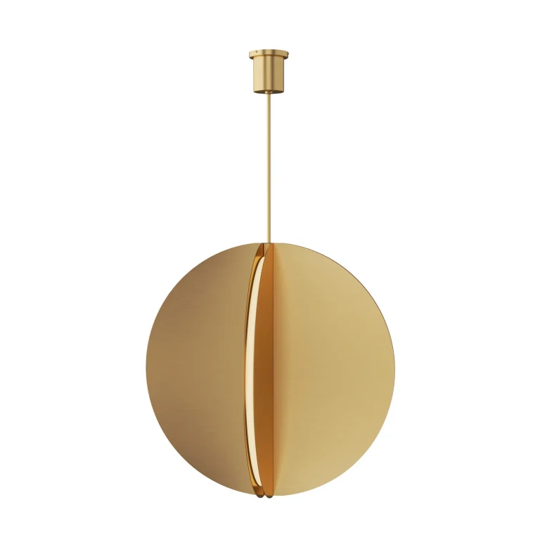Natural Brass LED Pendant from the Bau Collection