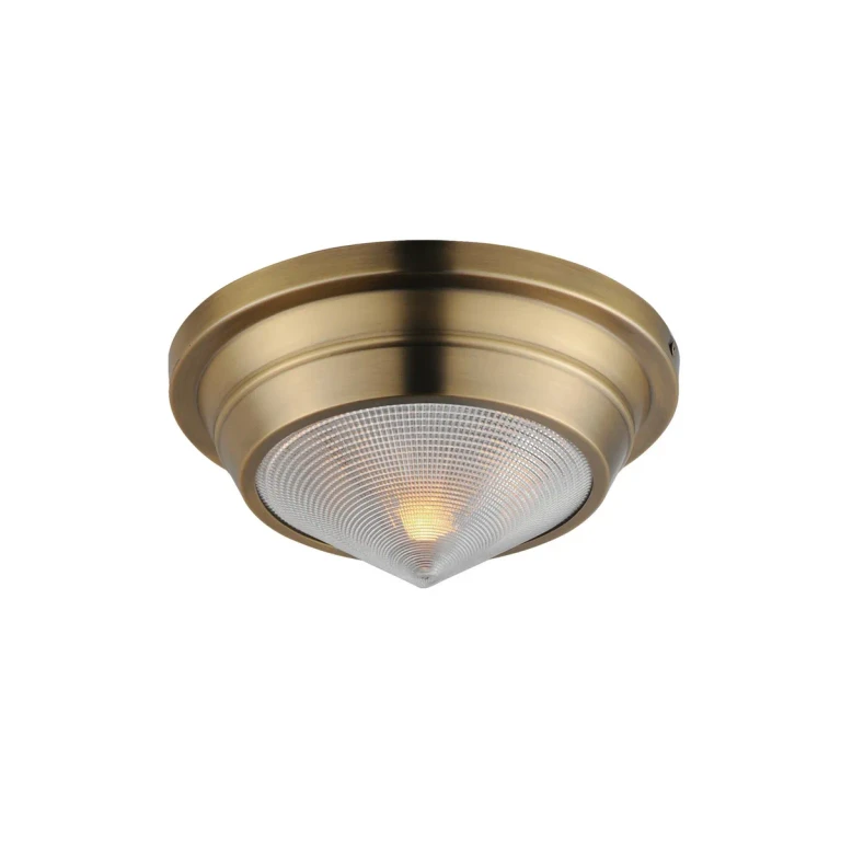 Natural Aged Brass One Light Flush Mount from the Hargreaves Collection
