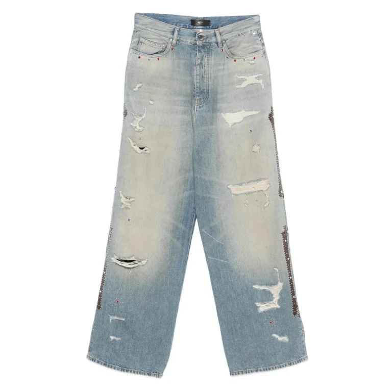 Amiri Distressed Embellished Jeans