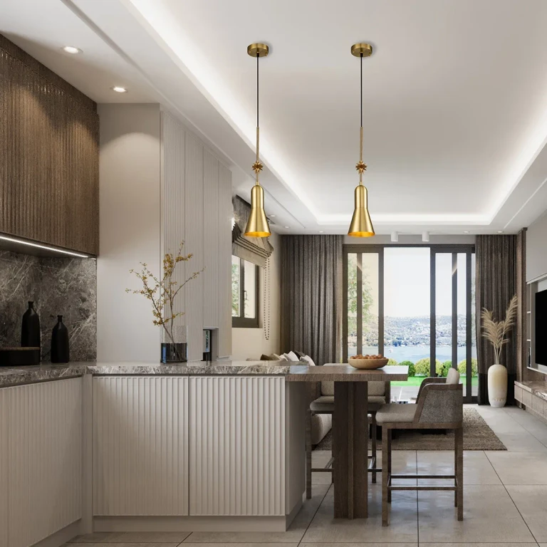 Aged Brass Pendant from the Etoile Collection