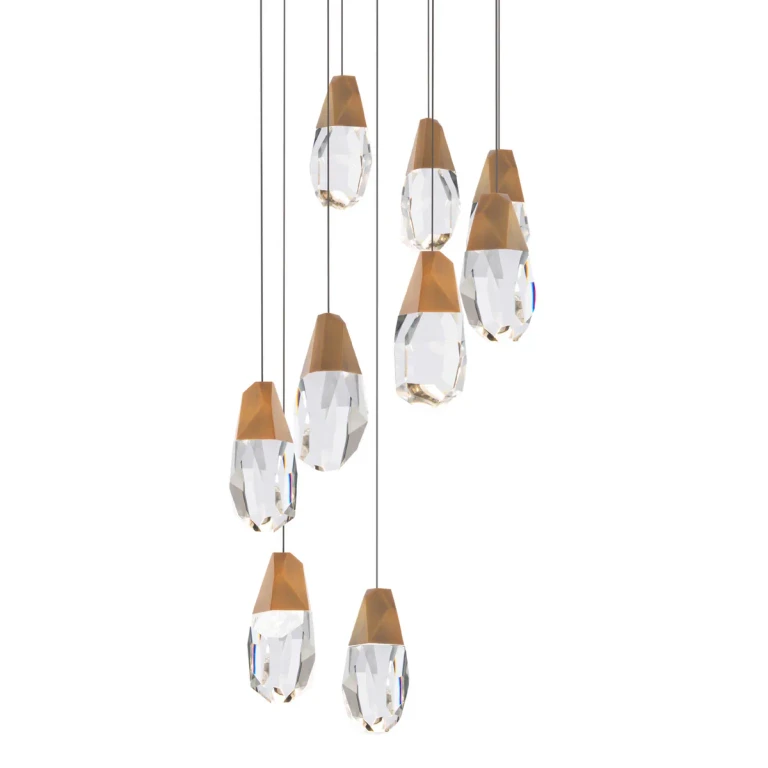Martini 9-Light LED Pendant in Aged Brass