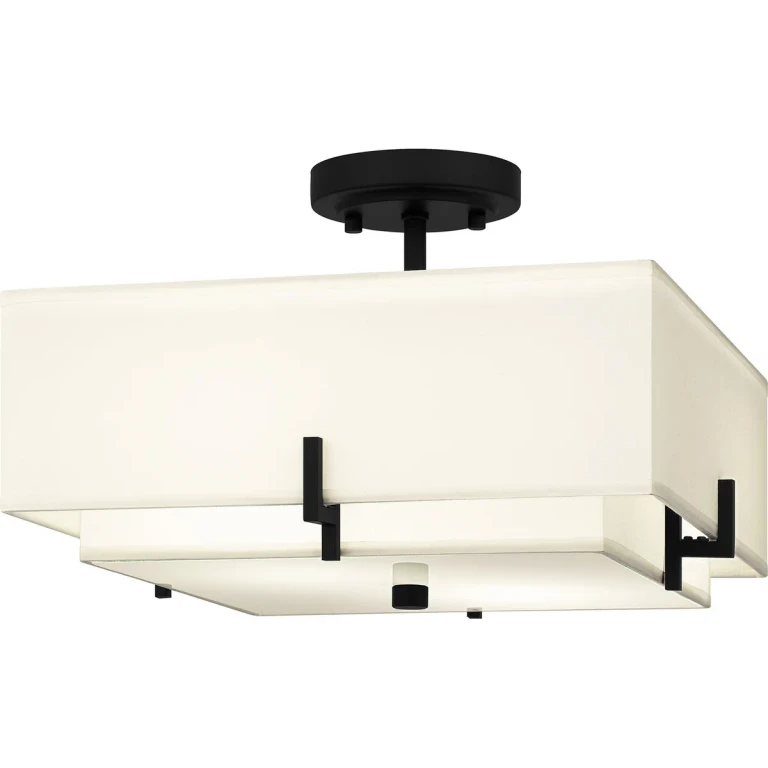 Quoizel Semi-Flush Mount 2-Light Semi-Flush Mount in Matte Black