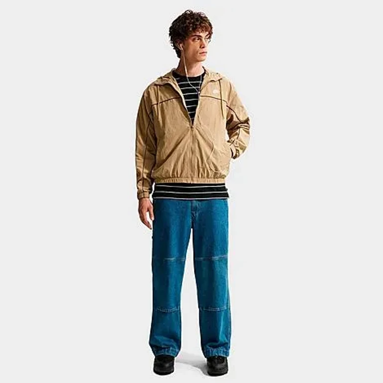 Nike Men's Club Athlete Hooded Jacket in Photon Dust/White/White Size: XS