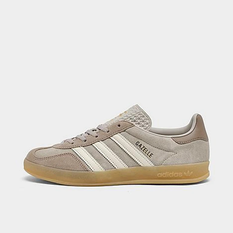 adidas Women's Originals Gazelle Indoor Casual Shoes in Light Brown/Off White/Gum Size: 5.5