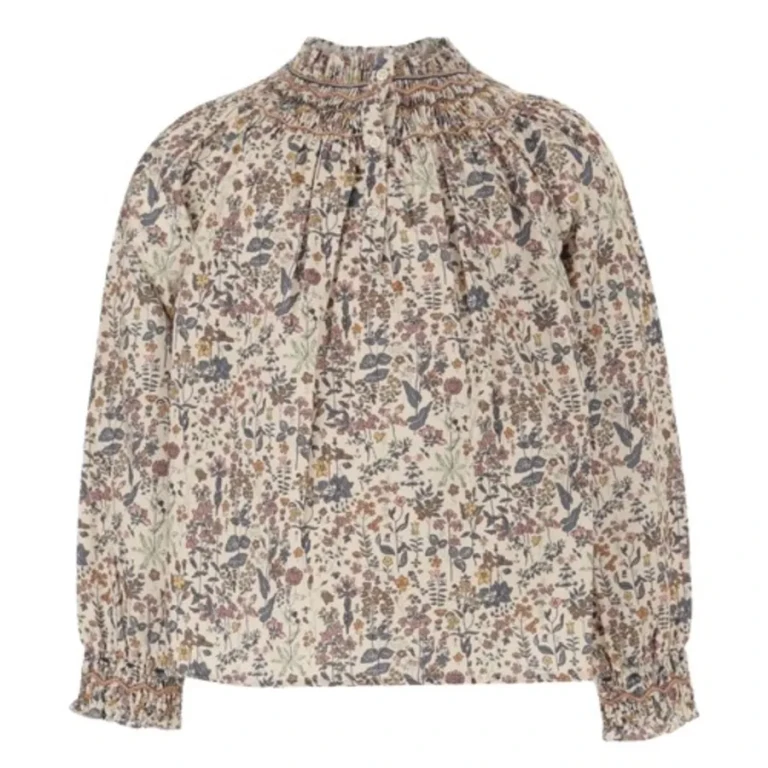 Bonpoint Girls Petale Smocked Liberty Fabric Blouse, Size 10Y