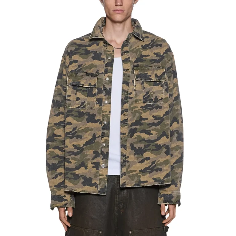 Ksubi Vulture Camo Long Sleeve Button Front Shirt