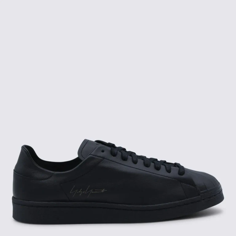 Y-3 Black Leather Superstar Sneakers