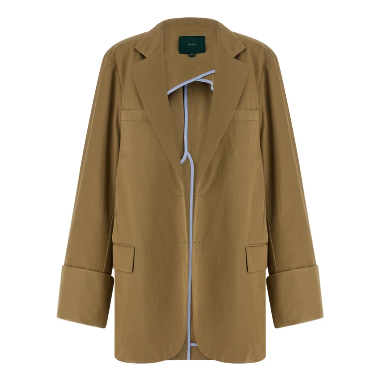 Maison Jejia Birkin blazer Beige Cotton Blazer, Suits - Women