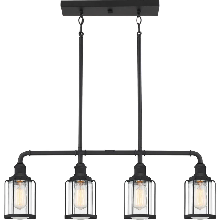 Ludlow 4-Light Linear Chandelier in Earth Black