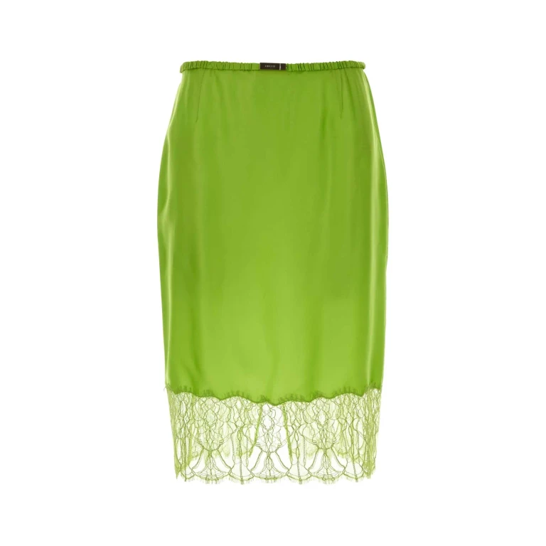 Gucci Fluo Green Satin Skirt