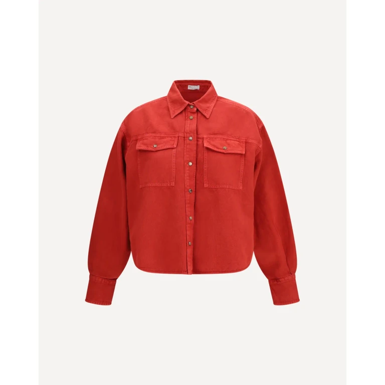 Brunello Cucinelli Camicia in cotone e lino Donna