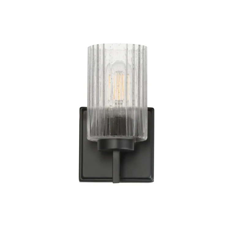 Black One Light Wall Sconce from the Rigata Collection