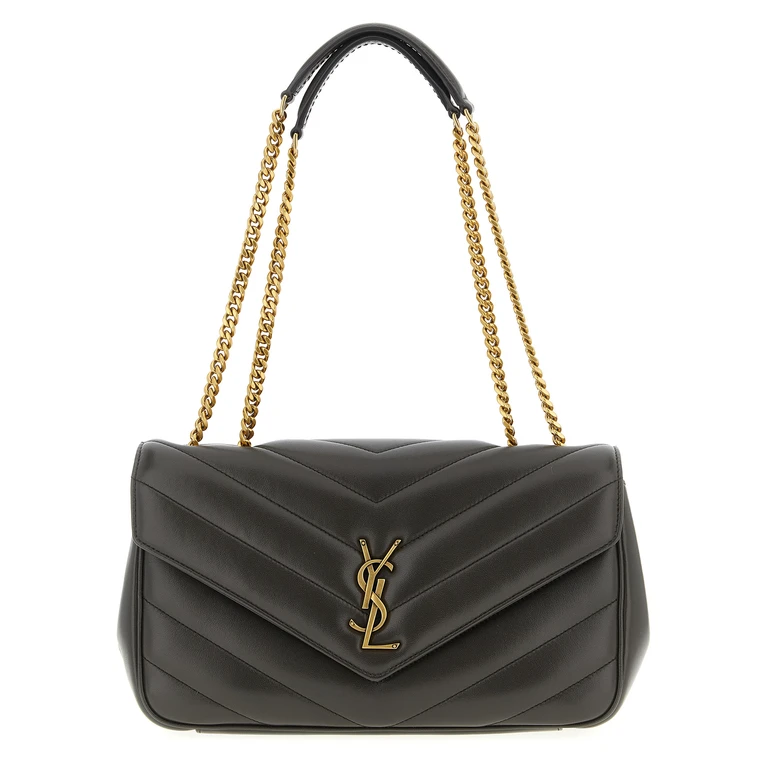Saint Laurent Brown Lamb Leather Shoulder Bag - Women