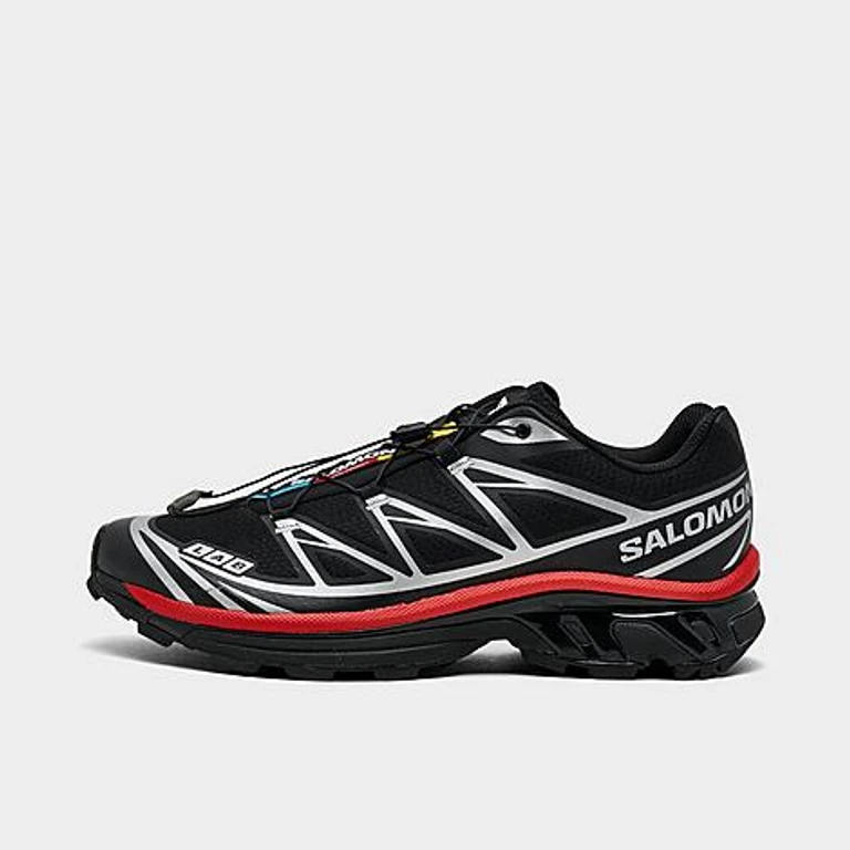 Salomon Men's XT-6 Casual Shoes in Black/Fiery Red/Silver Size: 8.0
