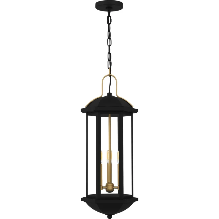 Matte Black Outdoor Hanging Lantern from the Crestfield Collection