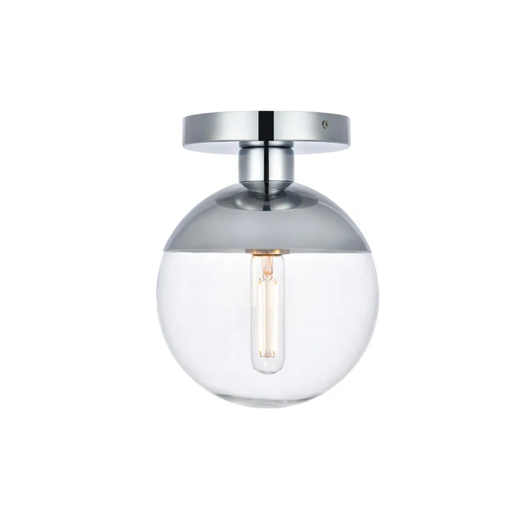 Chrome One Light Flush Mount from the Eclipse Collection