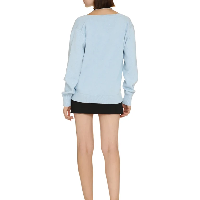 Fendi Wool And Cashmere Cardigan Blue - Women