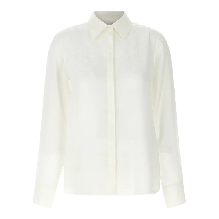 Camisa de seda com monograma Ferragamo