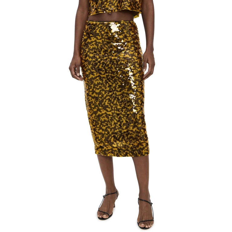 STAUD 케이시 스커트 터메릭/블랙 0