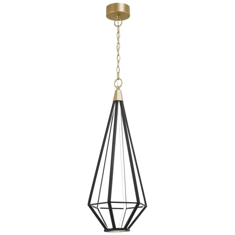 Painted Soft Brass & Coal LED Pendant from the Dripping Gems Collection