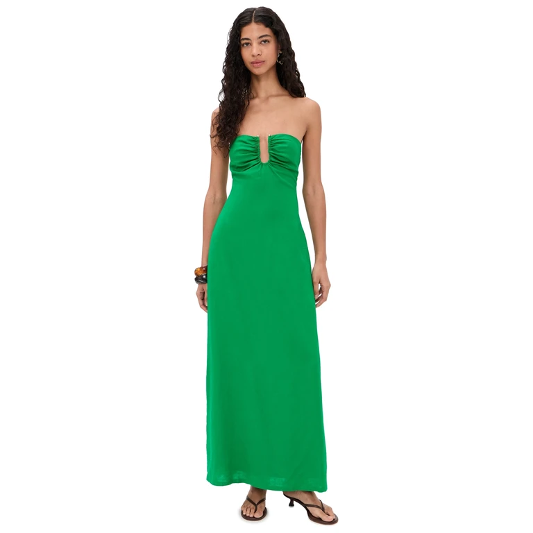 Seven Wonders Martha Strapless Maxi Dress Green M