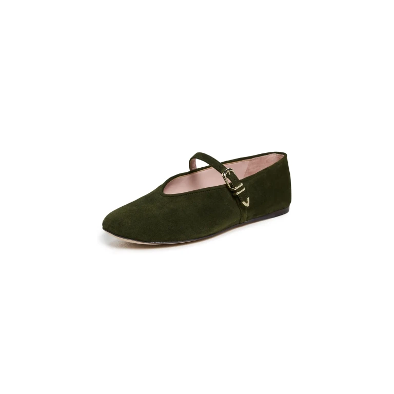 Favorite Daughter Margot Mary Jane Flats Moss Green 5