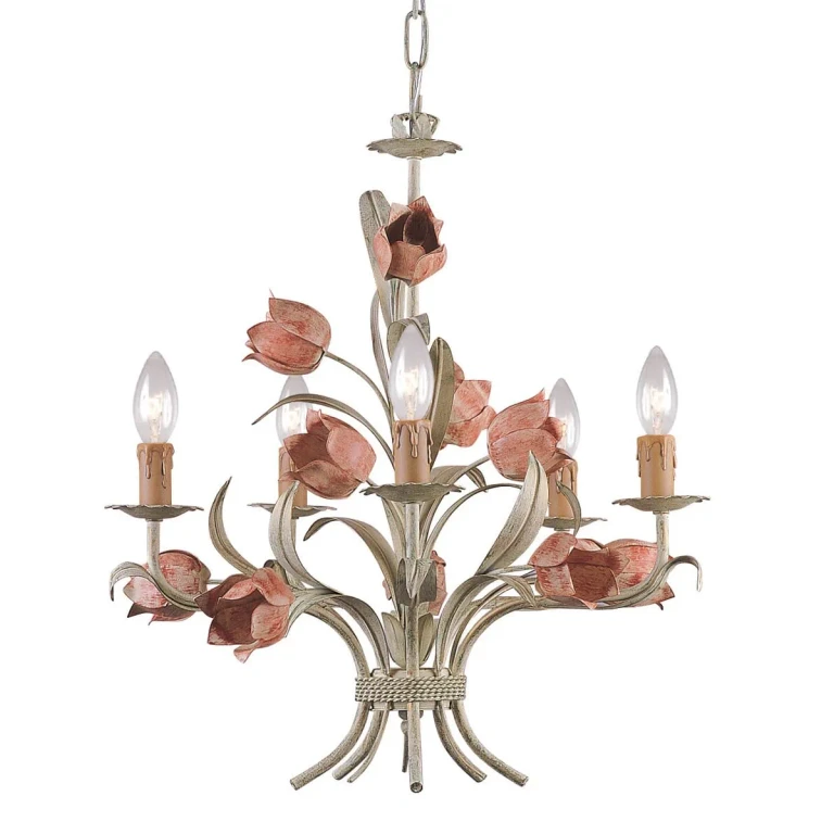 Southport 5-Light 22" Traditional Chandelier in Sage And Rose