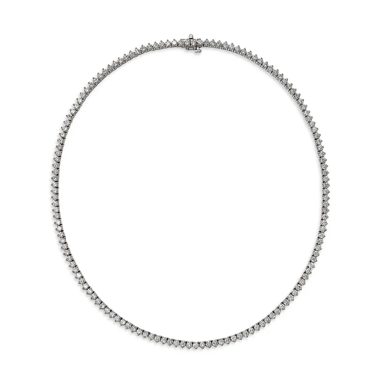 Certified Lab Grown Diamond Collar Necklace in 14K White Gold, 10.0 tcw