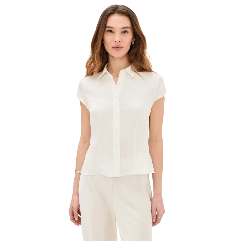 Blusa Theory a maniche corte Avorio L