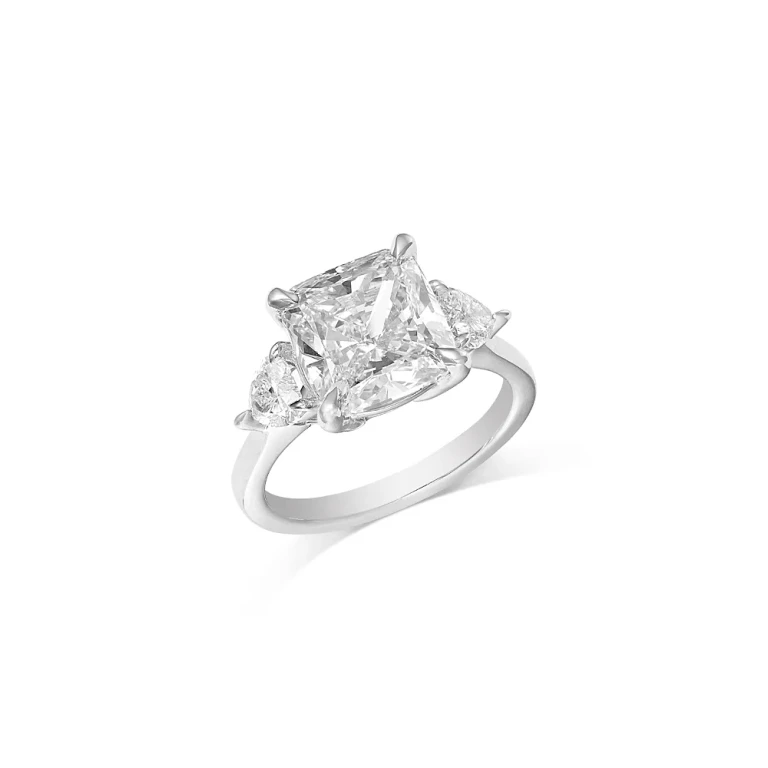 Certified Lab Grown Cushion Cut Diamond Engagement Ring in 18K White Gold, 5.6 tcw