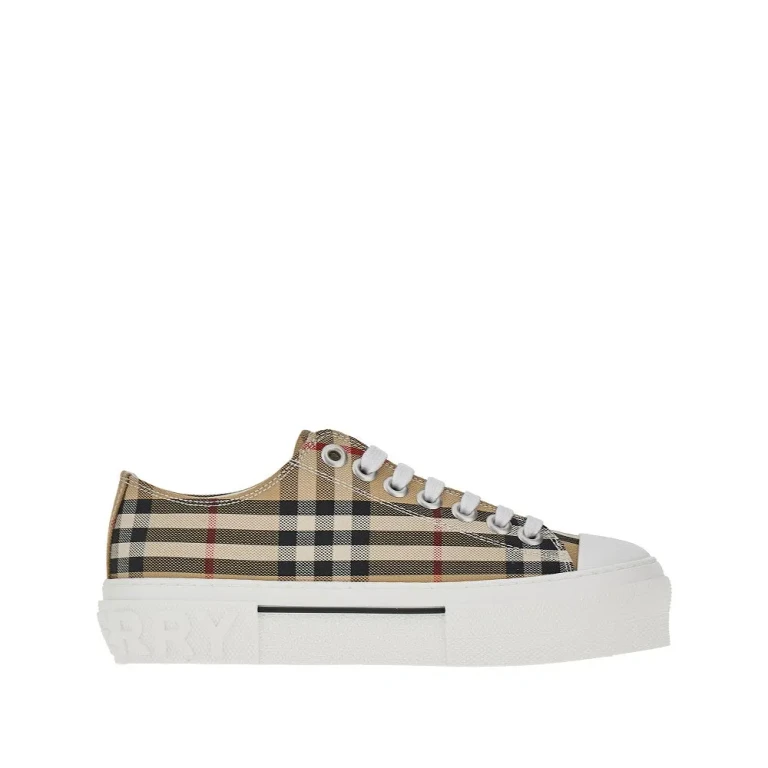 BURBERRY Check cotton sneakers Woman 36