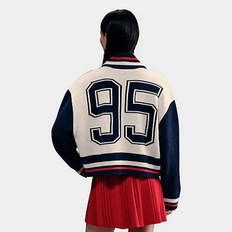 Nike Women's Sportswear Cardigan in Light Orewood Brown/Midnight Navy/Sail Size: 2XL
