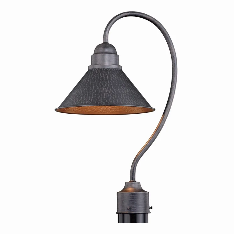 Aged Iron and Light Gold One Light Outdoor Post Mount from the Outland Collection