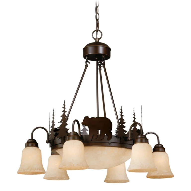 Burnished Bronze Nine Light Chandelier from the Bozeman Collection