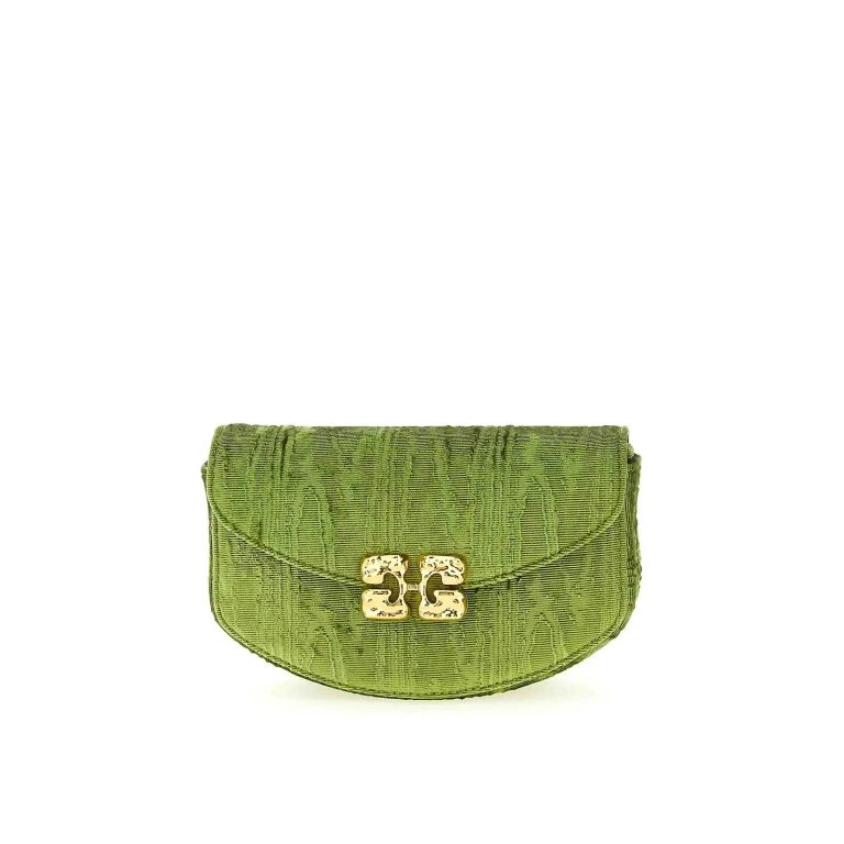 Ganni Lulu Moiré Velvet Wallet On Chain