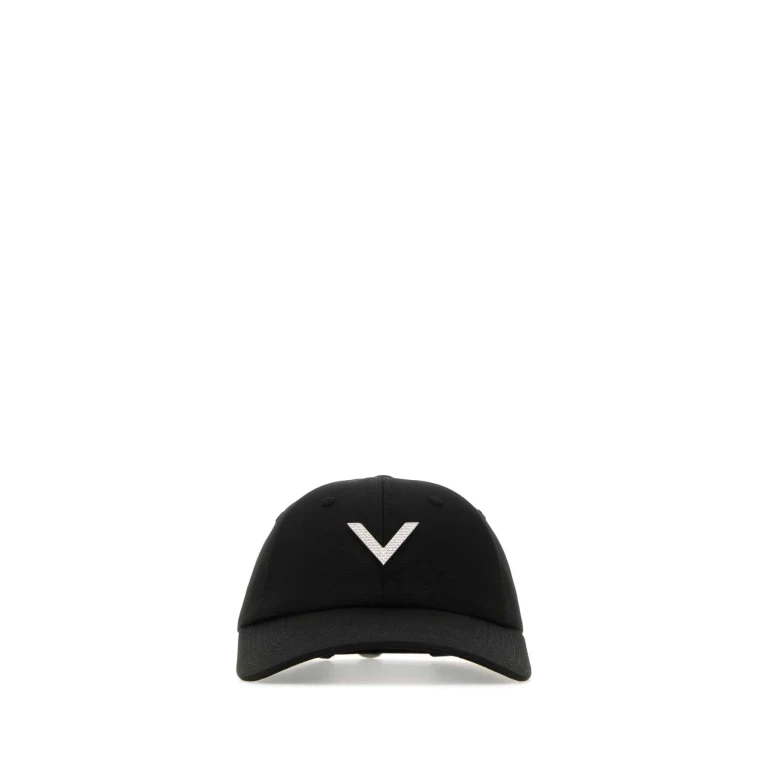 Valentino Garavani Black Stretch Cotton Baseball Cap