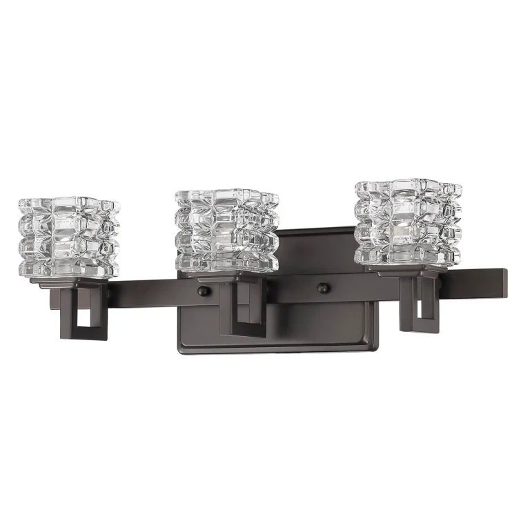 Oil Rubbed Bronze Three Light Wall Sconce from the Coralie Collection
