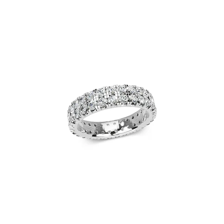 Diamond Double Row Eternity Band in 14K White Gold, 2.0 tcw