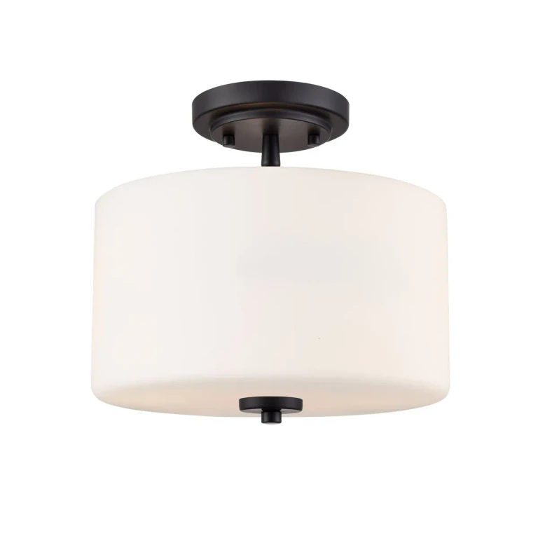 Matte Black Semi-Flush Mount from the Verlana Collection
