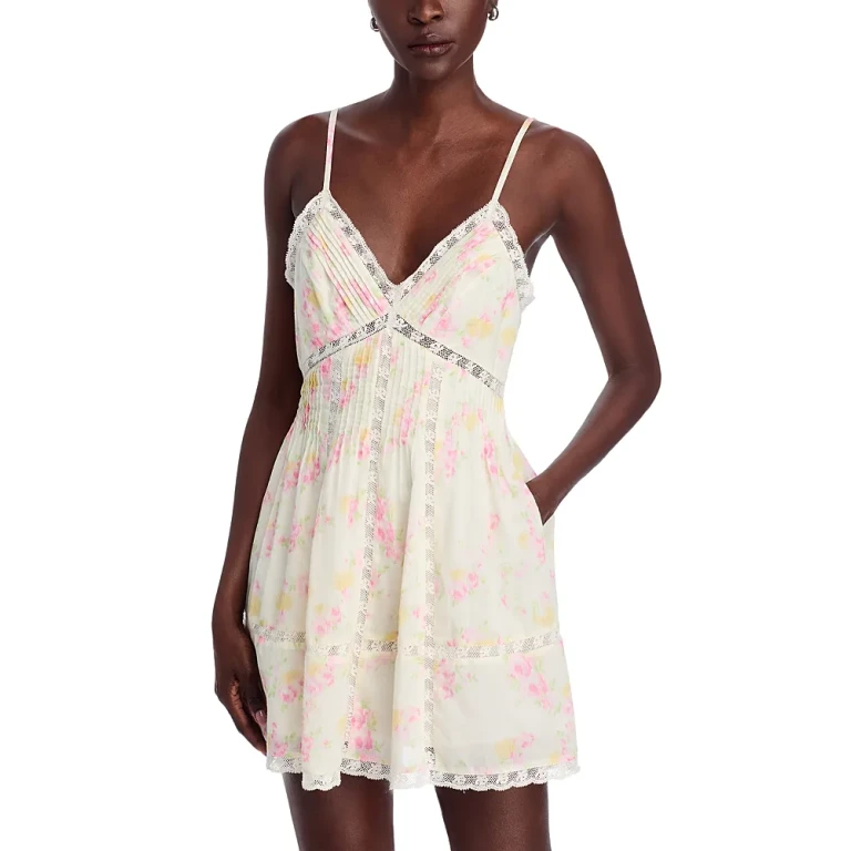 LoveShackFancy Docila Lace Trim Dress