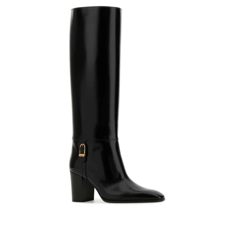 Saint Laurent Black Leather Julia 70 Boots