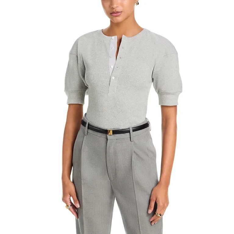 Victoria Beckham Ribbed Henley Top