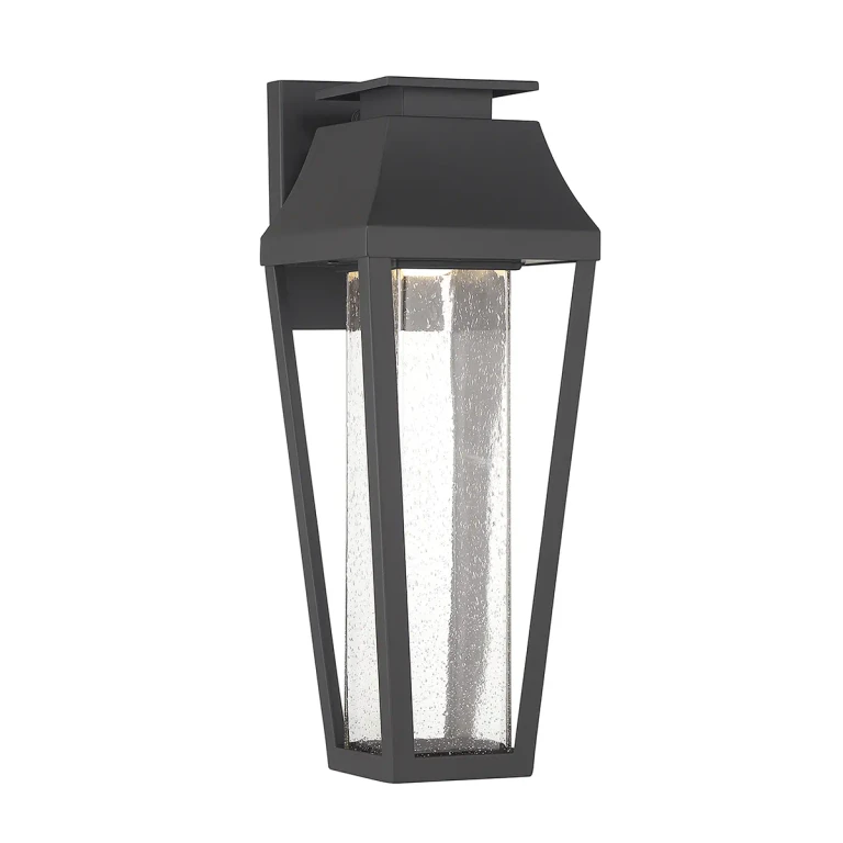 Matte Black LED Outdoor Wall Lantern from the Brookline Collection